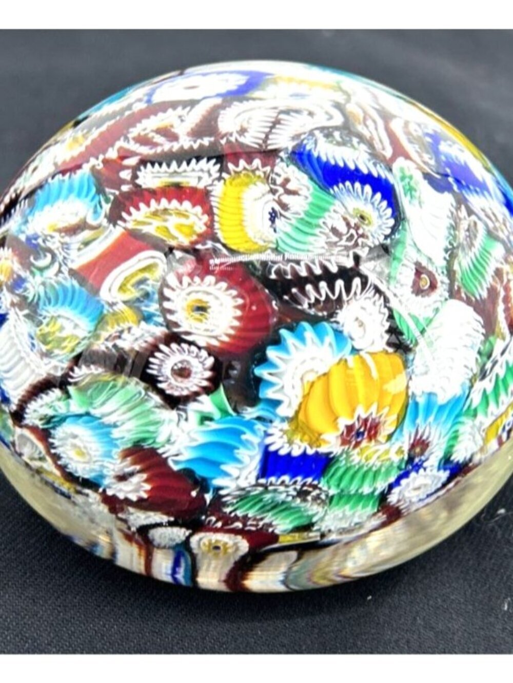 Paperweight Millefiori Scramble Italy Handcrafted 3"